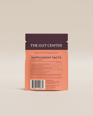 Back of the Digestive Power pouch with the Supplement Facts panel and barcode.
