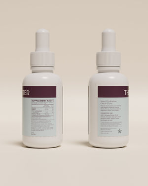 Two Lightening Hydration Drops bottles showing the back labels with the Supplement Facts panel.