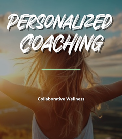 Personalized Coaching title card over a photo of a person with arms open at sunset.