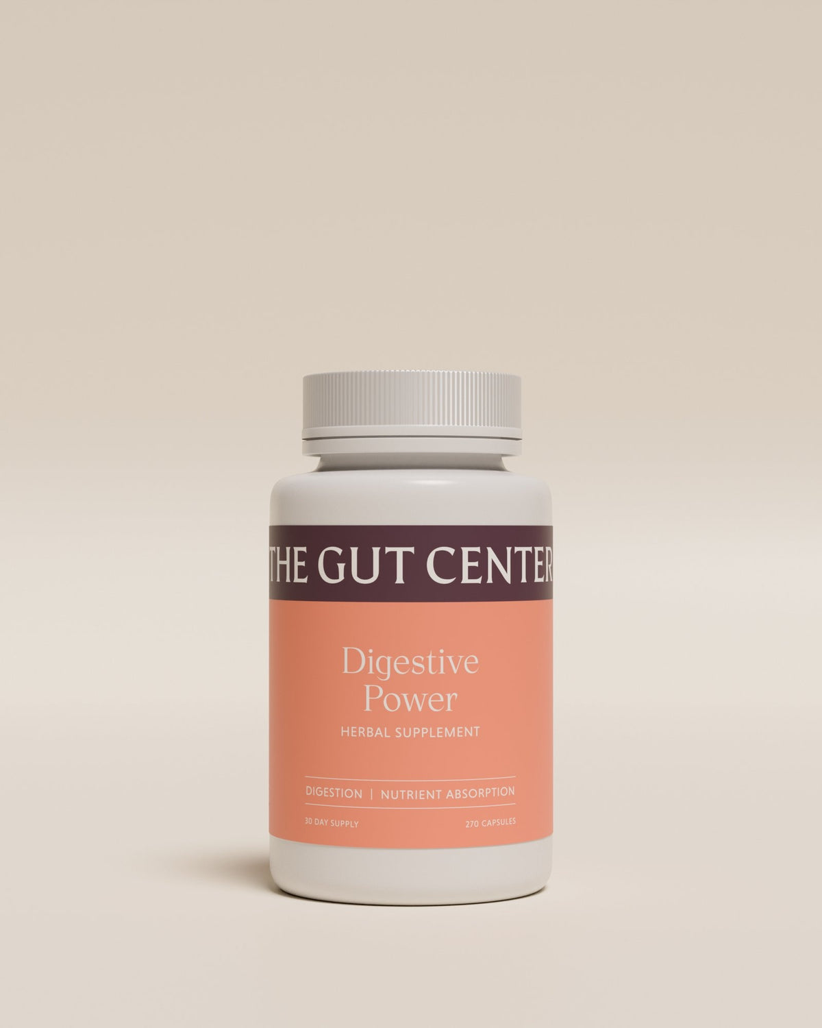 Digestive Power herbal supplement bottle, front label: digestion and nutrient absorption.