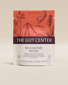 Reviving Daily Kitchari pouch, Fall and Winter blend, front: warming, fortifying, nourishing, with ghee included.