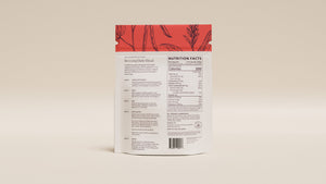 Back of the Reviving Daily Kitchari pouch with the cooking ritual and Nutrition Facts.