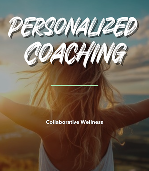 Personalized Coaching title card over a photo of a person with arms open at sunset.