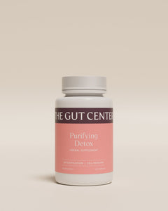Purifying Detox herbal supplement bottle, front label: detoxification and cell renewal.